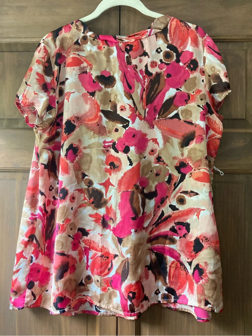 Duo Maternity Shades of Pink & Brown SS Top XL (Maternity) - Picture 3 of 8